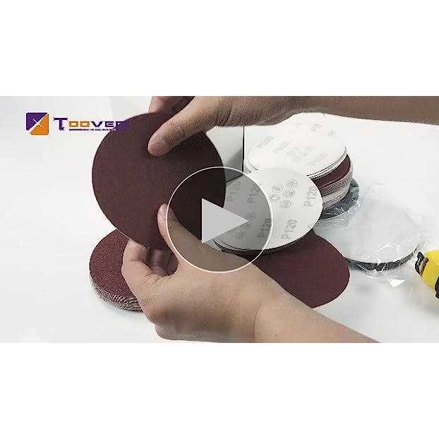 Toovem A Family Of Manufacturers Toovem Angle Grinder Sanding Disc, Hook and Loop Backing Pad with Sanding Discs and Foam Buffering - Image 5