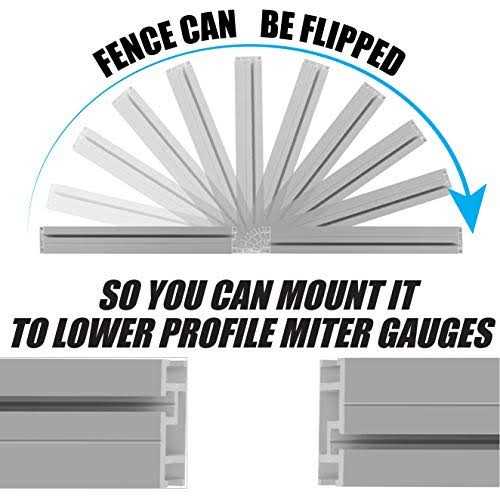 Fulton Universal Aluminum Miter Gauge Fence with an Aluminum Flip Stop 18A Left Reading Tape 18A Right Reading Tape - Image 5