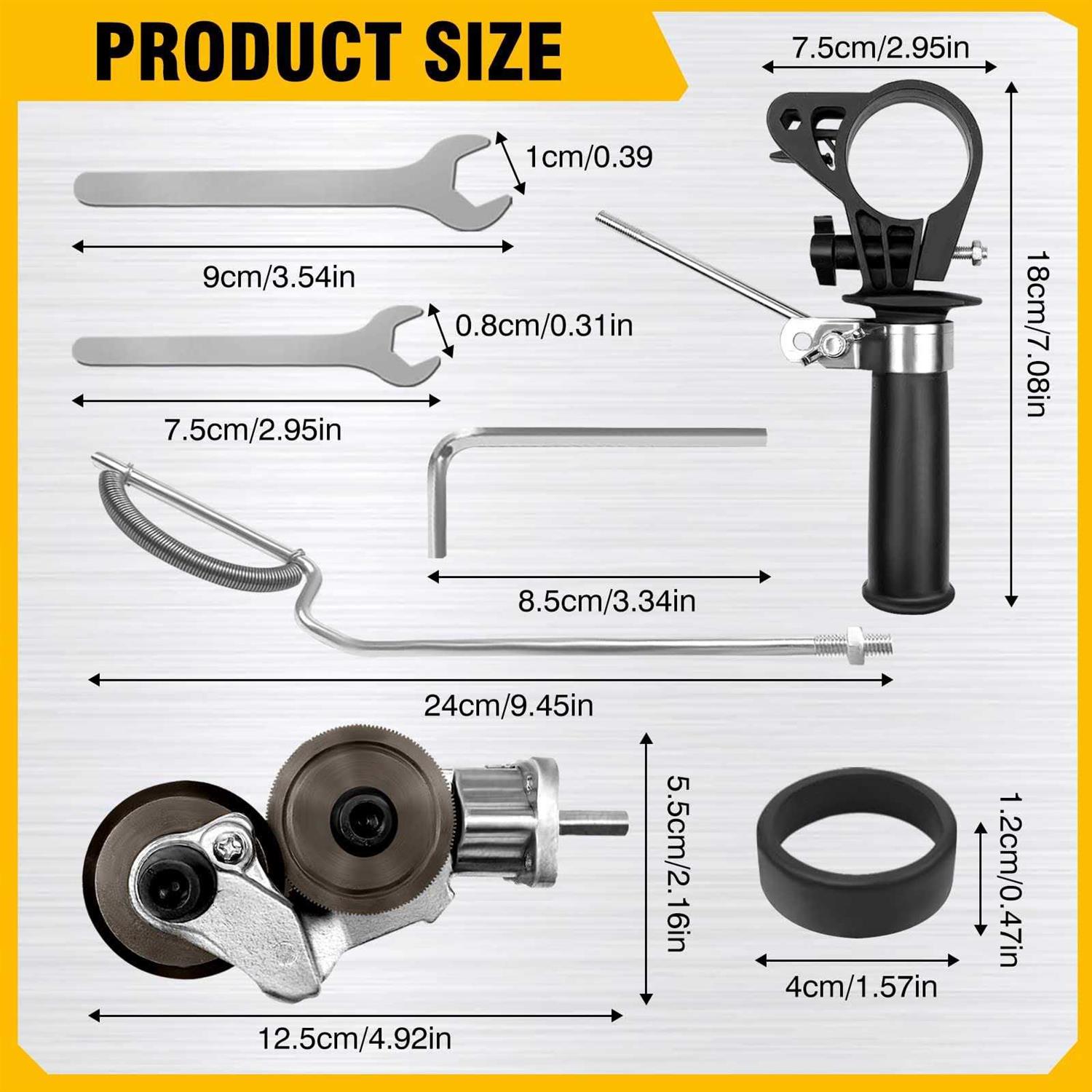 WESTCOLD Electric Drill Plate Cutter Attachment Metal Cutter Sheet Metal Cutter Drill Attachment Double Headed Drill Plate Cutter Drill Attachment - Image 3