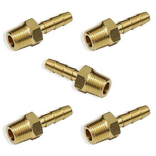 Boeray 5pcs Brass Hose Barb Fittings Barb Male NPT Thread Air Hose Fitting Adapter - Image 3