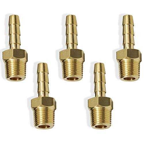 Boeray 5pcs Brass Hose Barb Fittings Barb Male NPT Thread Air Hose Fitting Adapter - Image 5