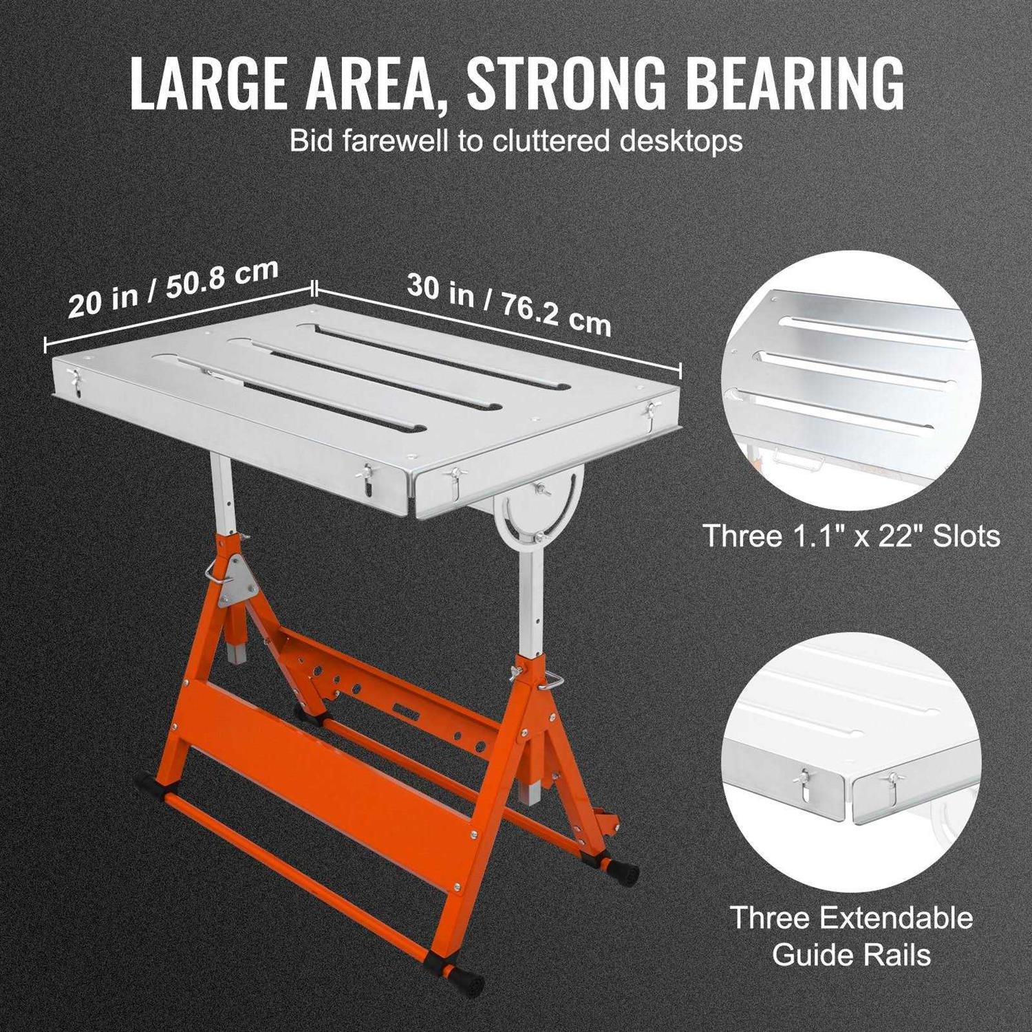 VEVOR Welding Table 30x20 400lbs Load Capacity Steel Welding Workbench Table on Wheels - Image 3