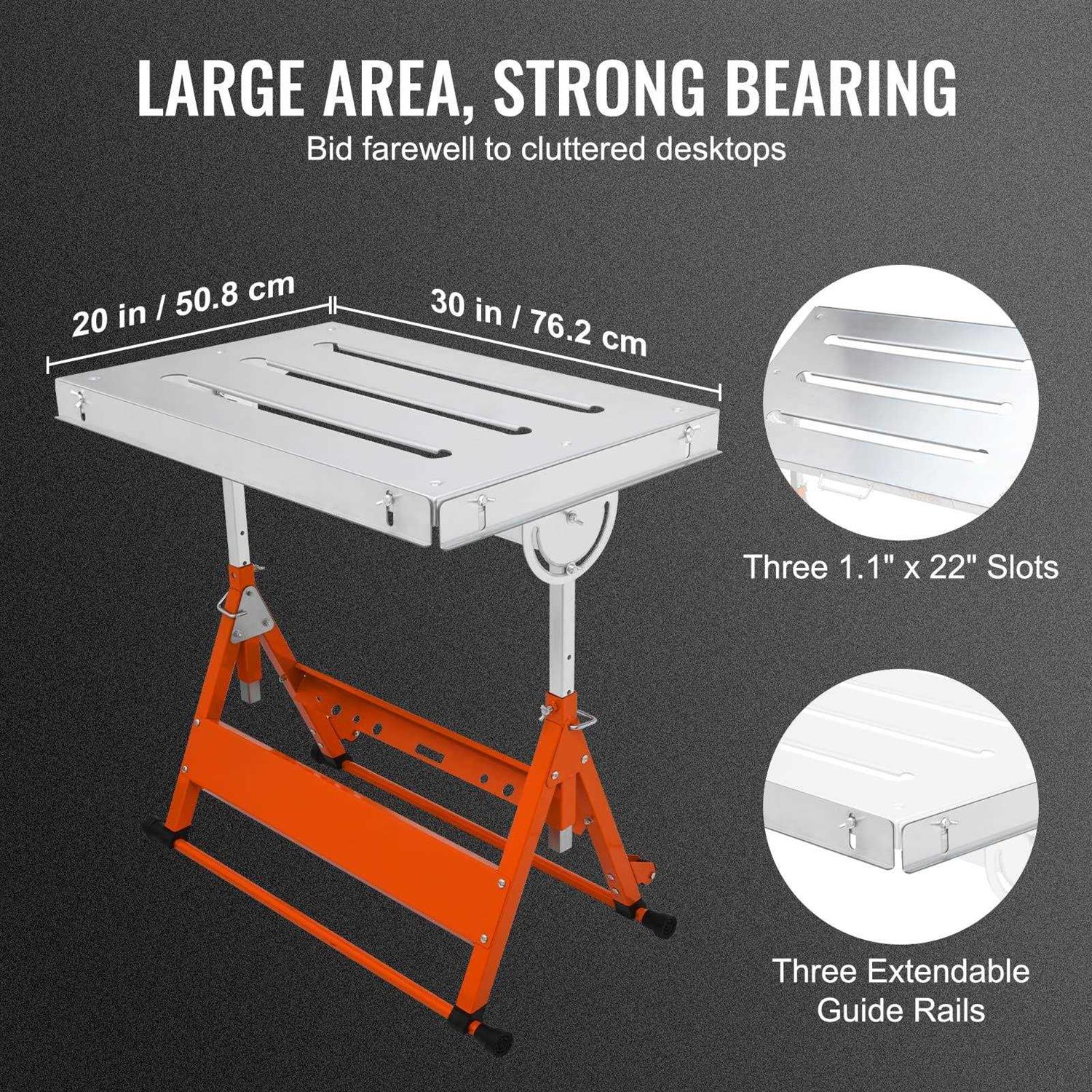 VEVOR Welding Table 30x20 400lbs Load Capacity Steel Welding Workbench Table on Wheels - Image 4