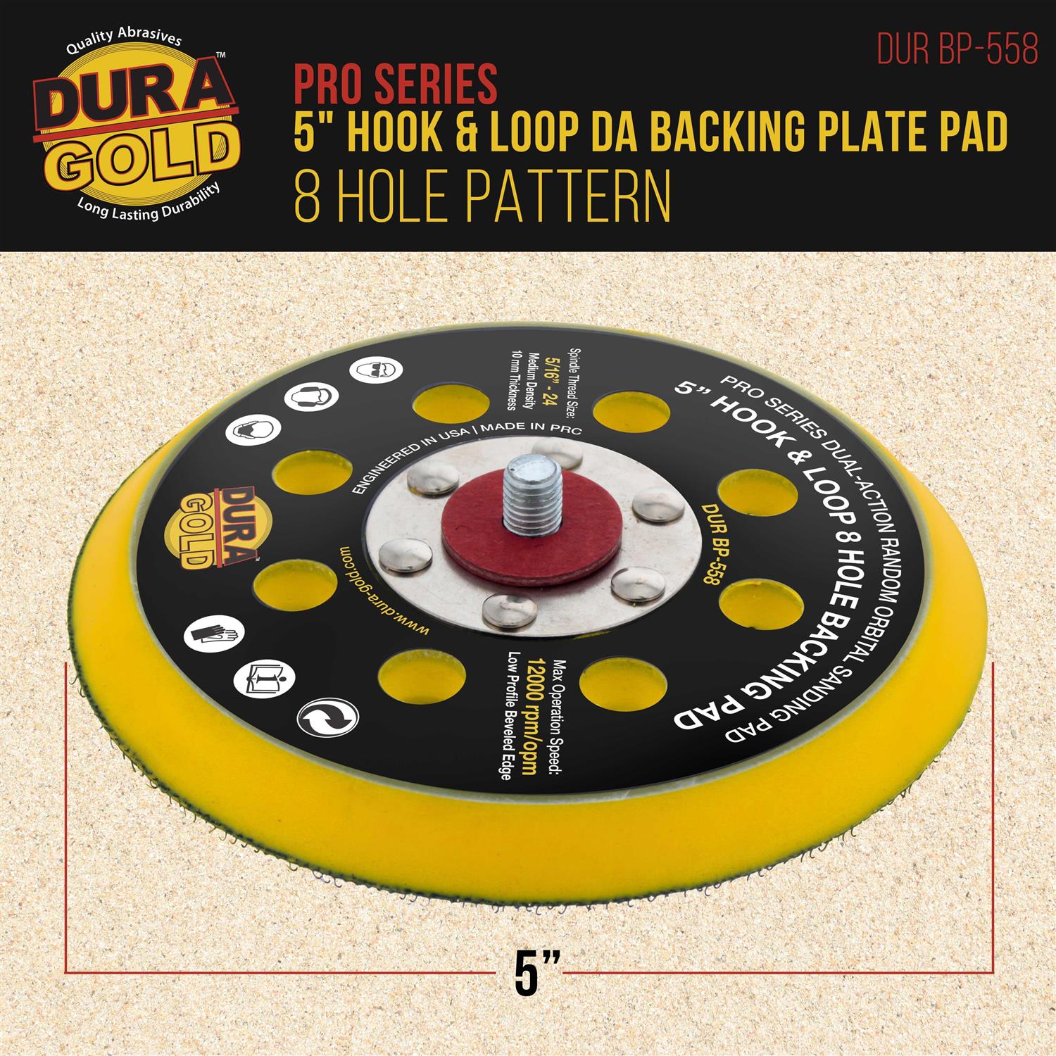 Dura-gold Pro Series Hook & Loop DA Backing Plate Pad - Image 5
