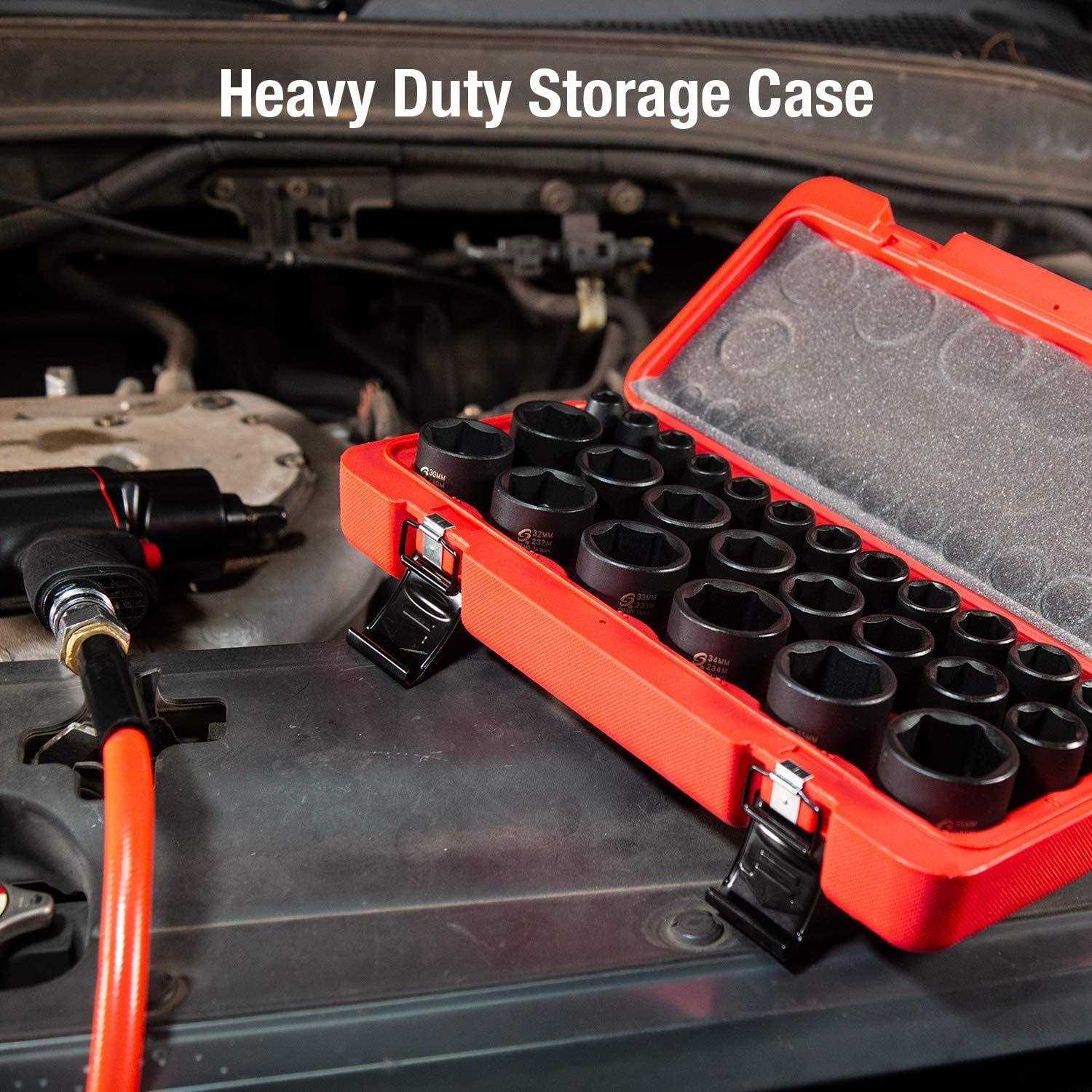 Sunex 2645 26-Piece 1/2 in. Drive Metric Impact Socket Set - Image 4