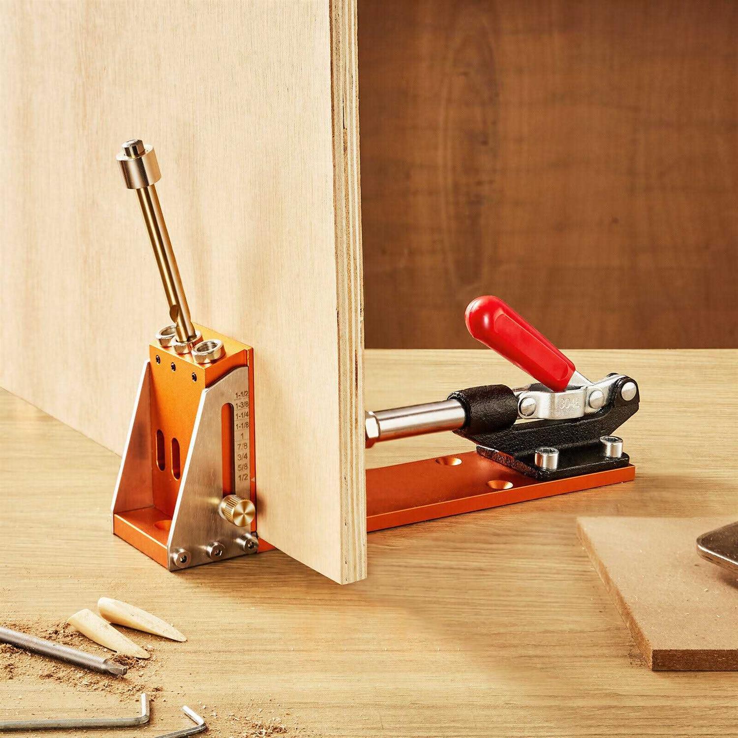 VEVOR 30 Pcs Pocket Hole Jig Kit Adjustable & Easy to Use Pocket Hole Jig System with Step Drills Wrenches Drill Stop Rings and Square Drive Bits - Image 5