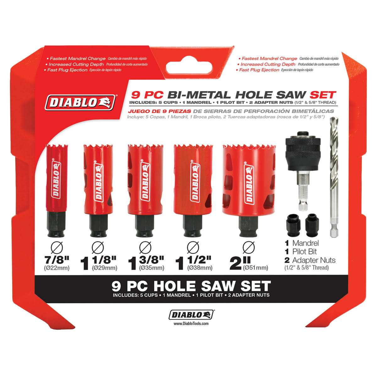 Diablo DHS13SPLCT 13 pc Carbide Plumbers Hole Saw Set - Image 5