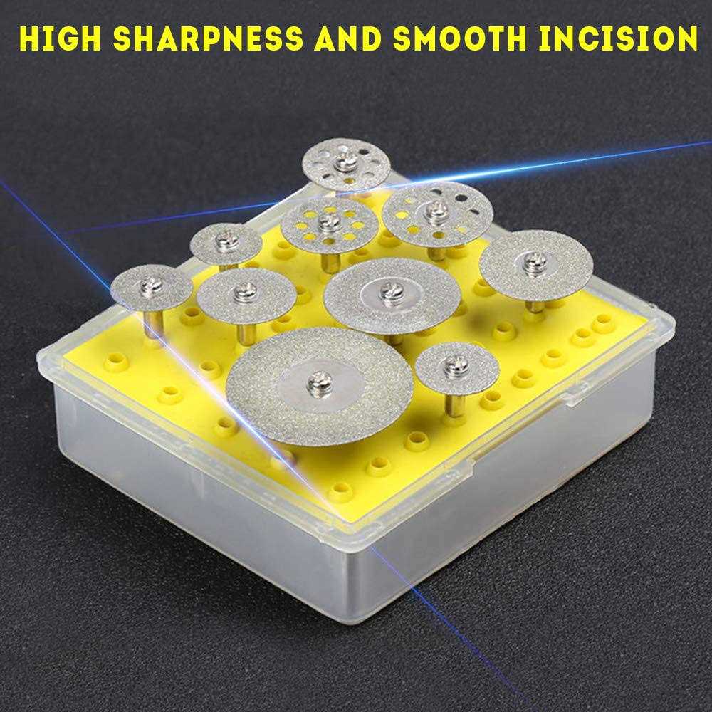 Oudtinx Diamond Cutting Wheel 10PCS 1/8 Diamond Cutting Discs Cut-off Wheel Blades Set Comepatible with Dremel Rotary Tool - Image 3