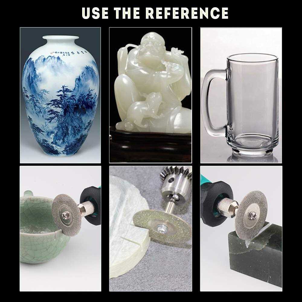 Oudtinx Diamond Cutting Wheel 10PCS 1/8 Diamond Cutting Discs Cut-off Wheel Blades Set Comepatible with Dremel Rotary Tool - Image 4