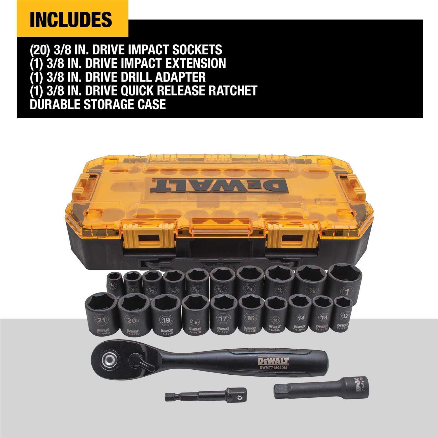 DEWALT Impact Socket Set 23-Piece DWMT74738 - Image 4