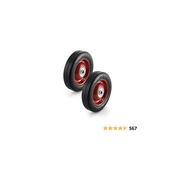 Qwork 2 Pack 6 x 1.5 Axle Premium Rubber Wheel with Ball Bearing - Image 4