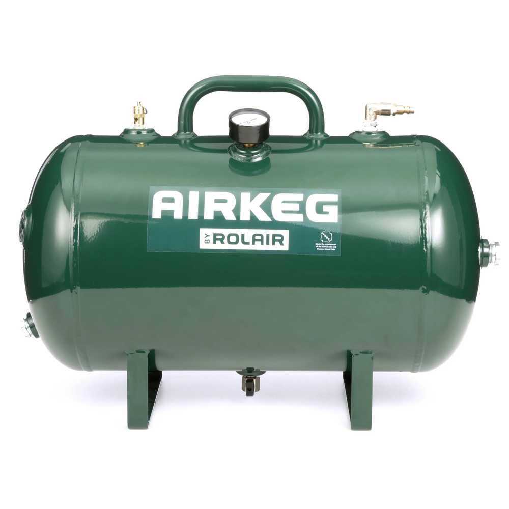 Rolair 10 Gallon 225 PSI Portable Reserve Air Tank with Four 1/4 Couplers AIRKEGPLUS - Image 4
