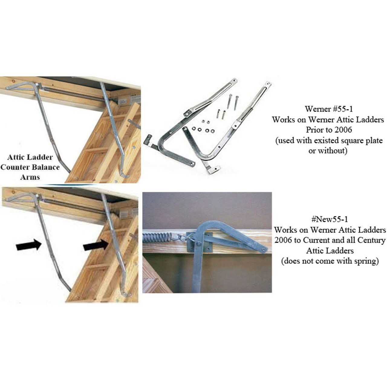 Werner 55-1 Attic Ladder Replacement Hinges - Image 4