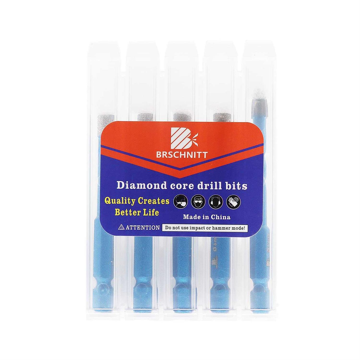 Diamond Drill Bit BRSCHNITT 1/4 1/4 Masonry Drill Bits Set for Porcelain Tile Ceramic Stone Granite Marble,Hex Shank Diamond Hole - Image 5