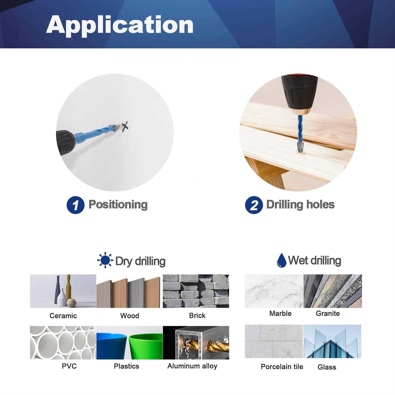 Diamond Drill Bit BRSCHNITT 1/4 1/4 Masonry Drill Bits Set for Porcelain Tile Ceramic Stone Granite Marble,Hex Shank Diamond Hole - Image 3