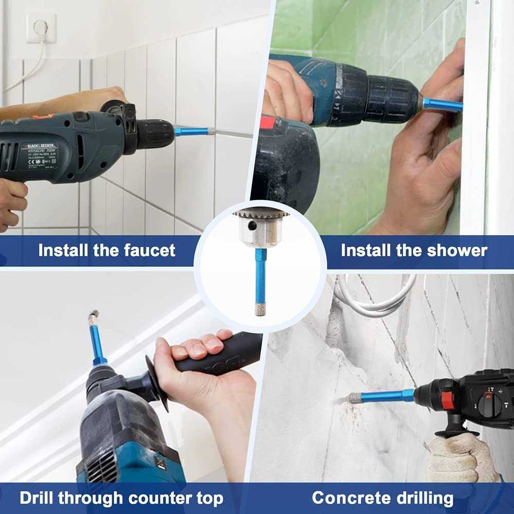 Diamond Drill Bit BRSCHNITT 1/4 1/4 Masonry Drill Bits Set for Porcelain Tile Ceramic Stone Granite Marble,Hex Shank Diamond Hole - Image 5