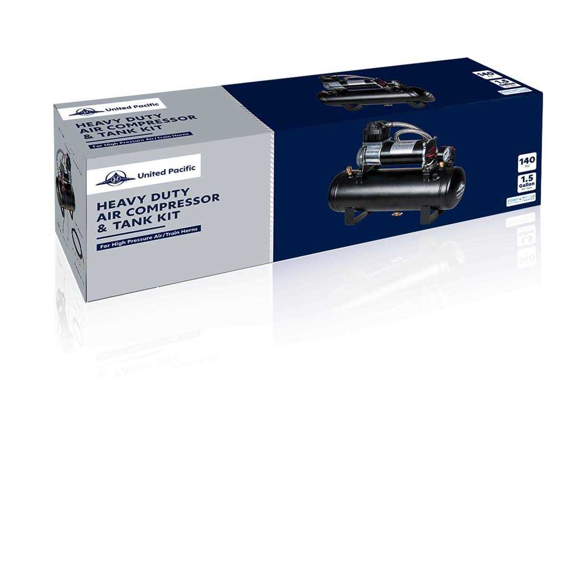 United Pacific 46154 Competition Series Heavy Duty 12V 140 PSI Air Compressor Tank Kit - Image 3