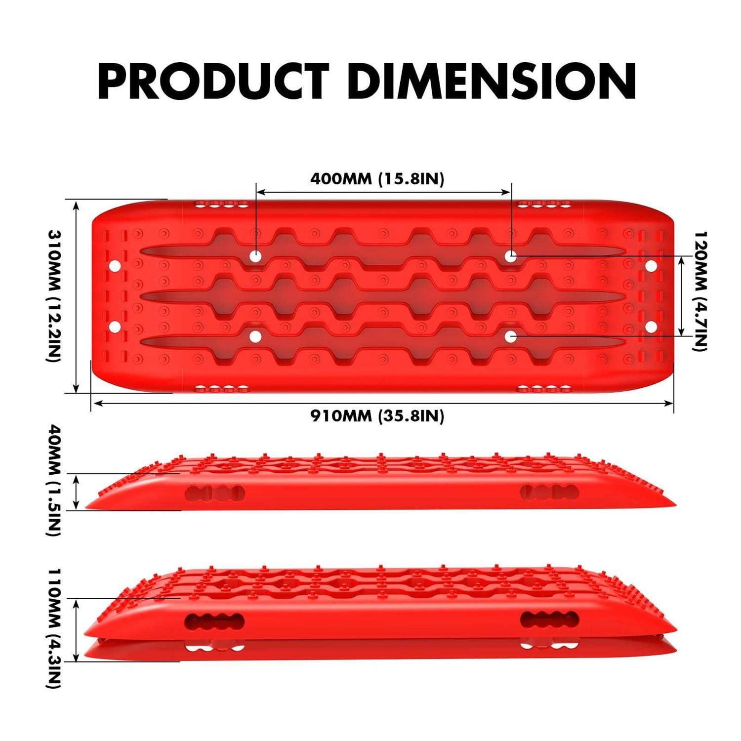 Stegodon New Recovery Traction Tracks Slim Recovery Traction Mats Sand Snow Mud Track Off Road Tire Ladder - Image 4
