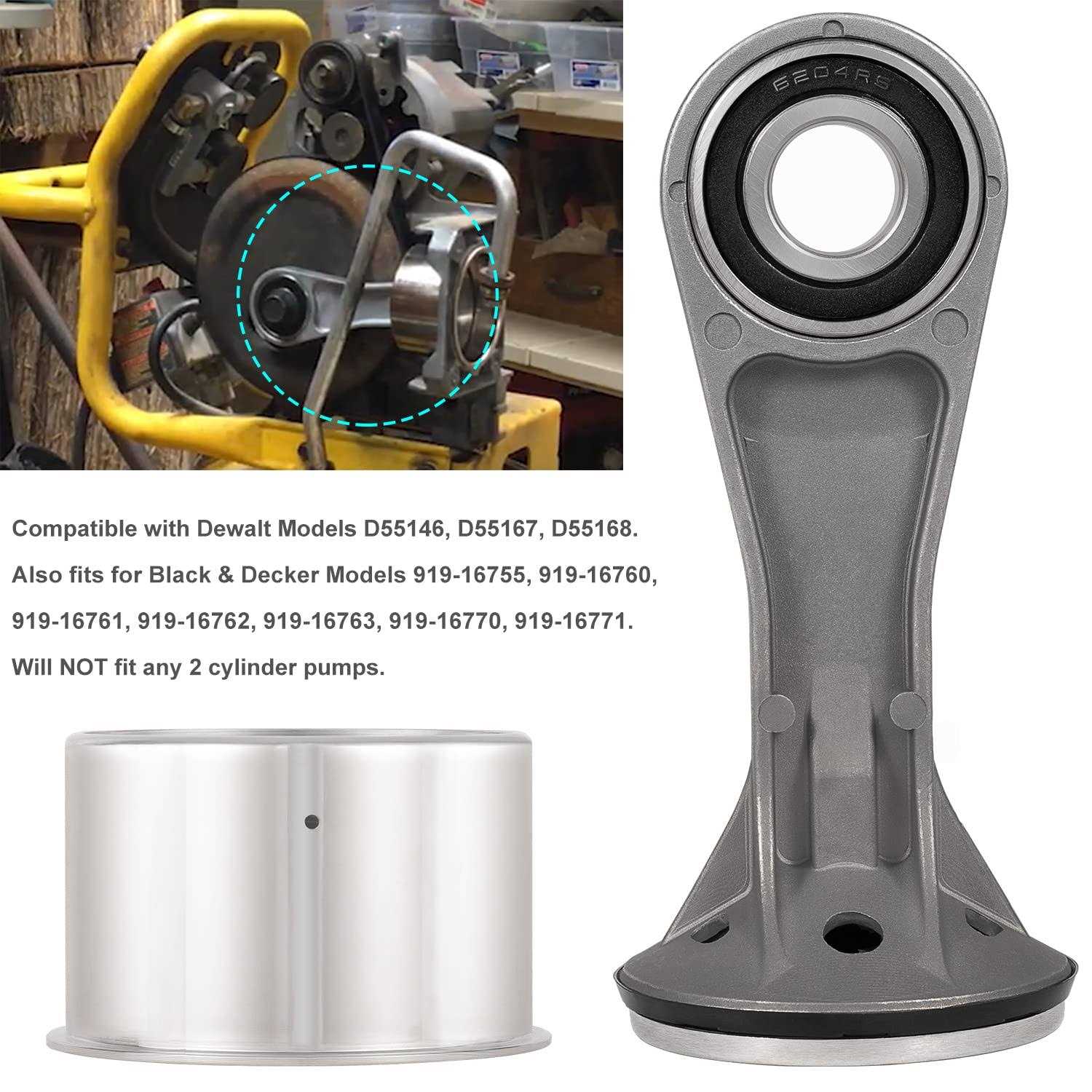 Bonbo N038785 Air Compressor Piston Rod Assembly N021229 N021725 Piston Kit Replacement for Dewalt D55146 D55167 D55168 - Image 4