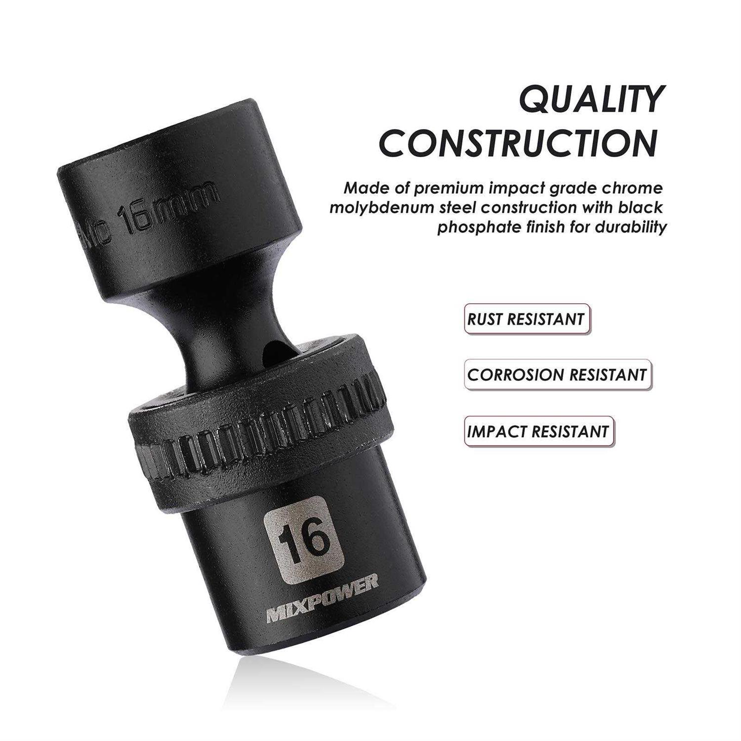 MIXPOWER 15-piece Drive Shallow Universal Impact Socket Set - Image 3