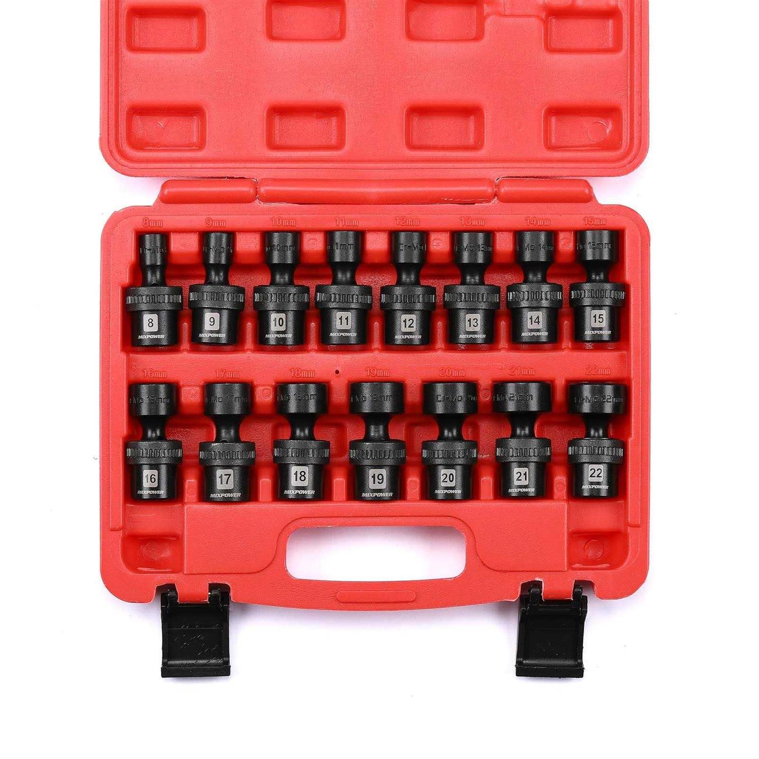 MIXPOWER 15-piece Drive Shallow Universal Impact Socket Set - Image 4