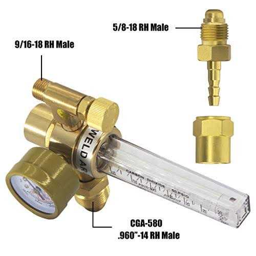 Rx Weld Argon/CO2 Mig Tig Flow Meter Gas Regulator Gauge with Gas Hose Welding Weld - Image 2