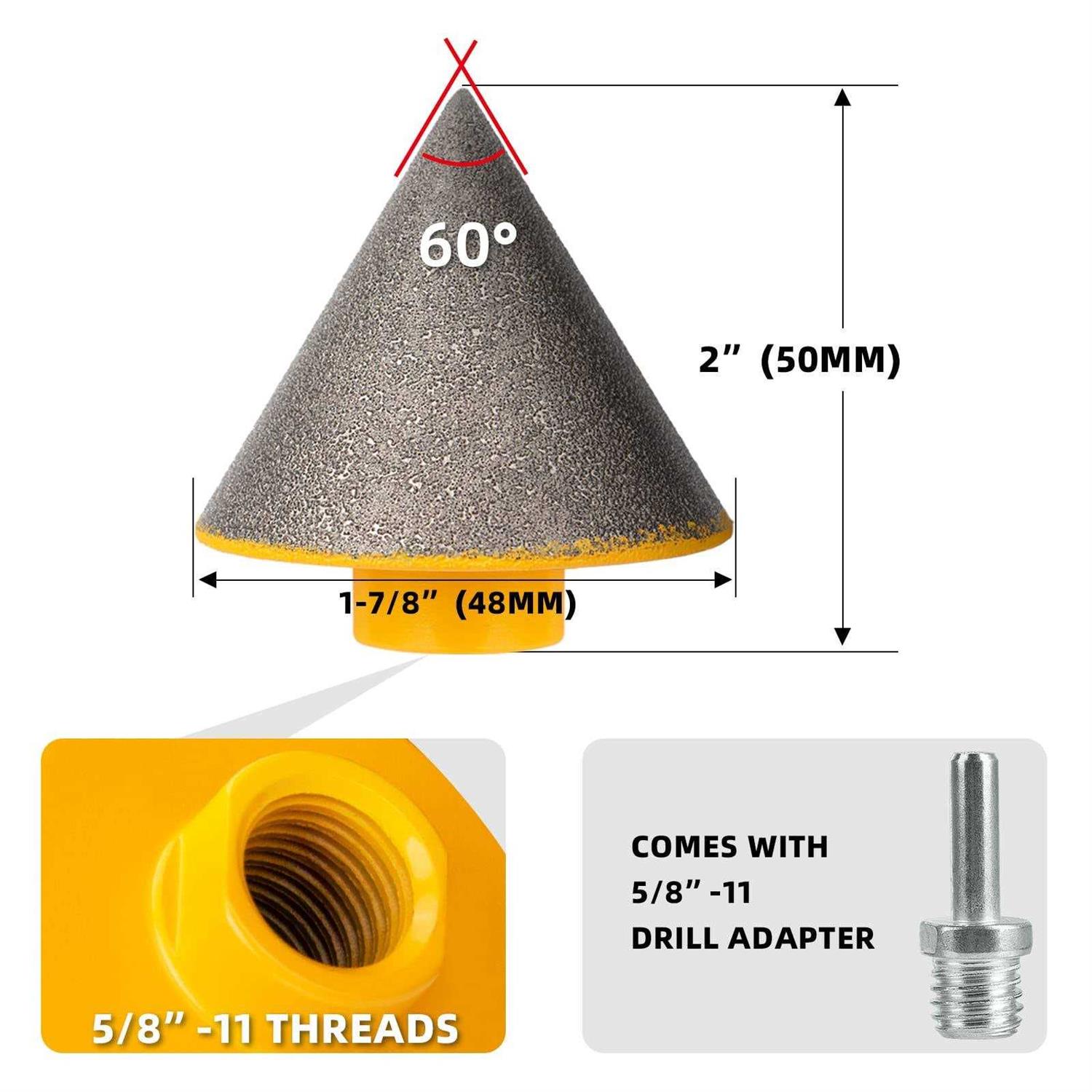 Tollesonne Diamond Beveling Chamfer Bits Diamond Countersink Drill Bit For Existing Holes Enlarging Shaping Trimming In Tile Marble Glass G - Image 3