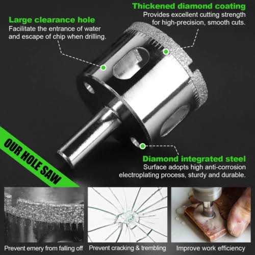 Diamond Hole Saw Kit 17PCS Tile Drill Bits Sets with Double Suction Cu - Image 4