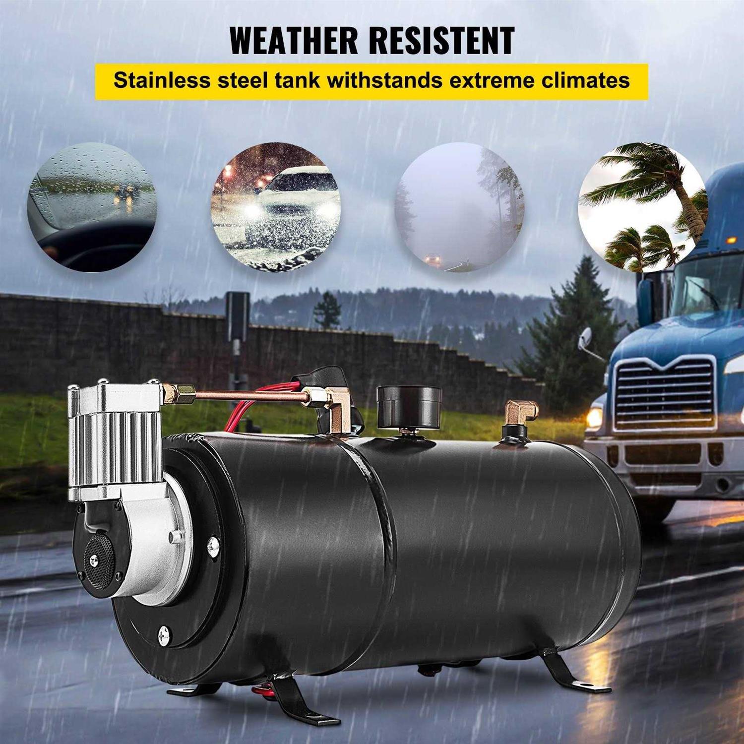 VEVOR 120 PSI 12V Air Compressor & Tank Pump For Air Horn BAGS Vehicle US NEW LBPJ120PSILBYSJ01V0 - Image 5