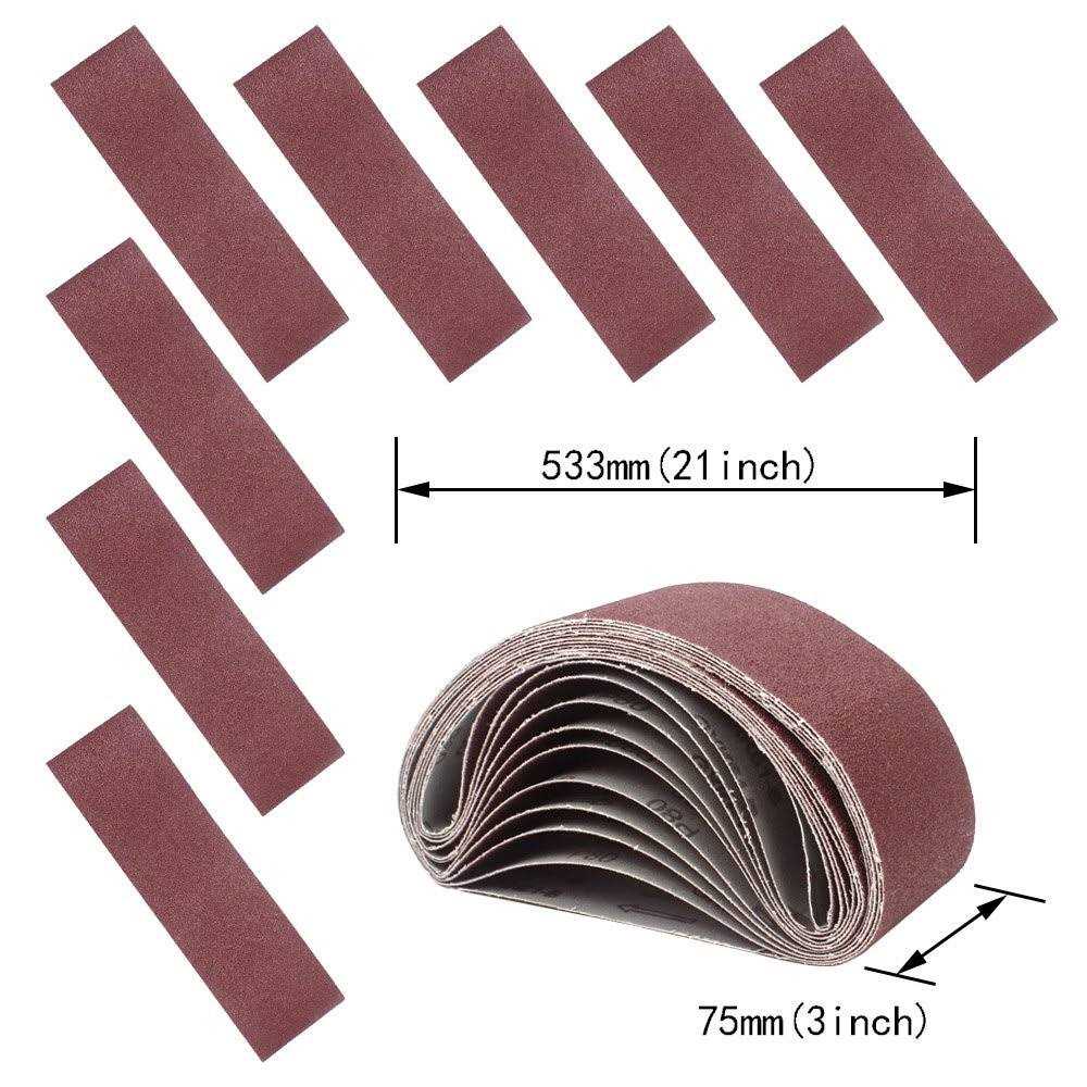 Coceca 3x21 Inches Sanding Belts Aluminum Oxide Sanding Belt for Belt Sander - Image 4