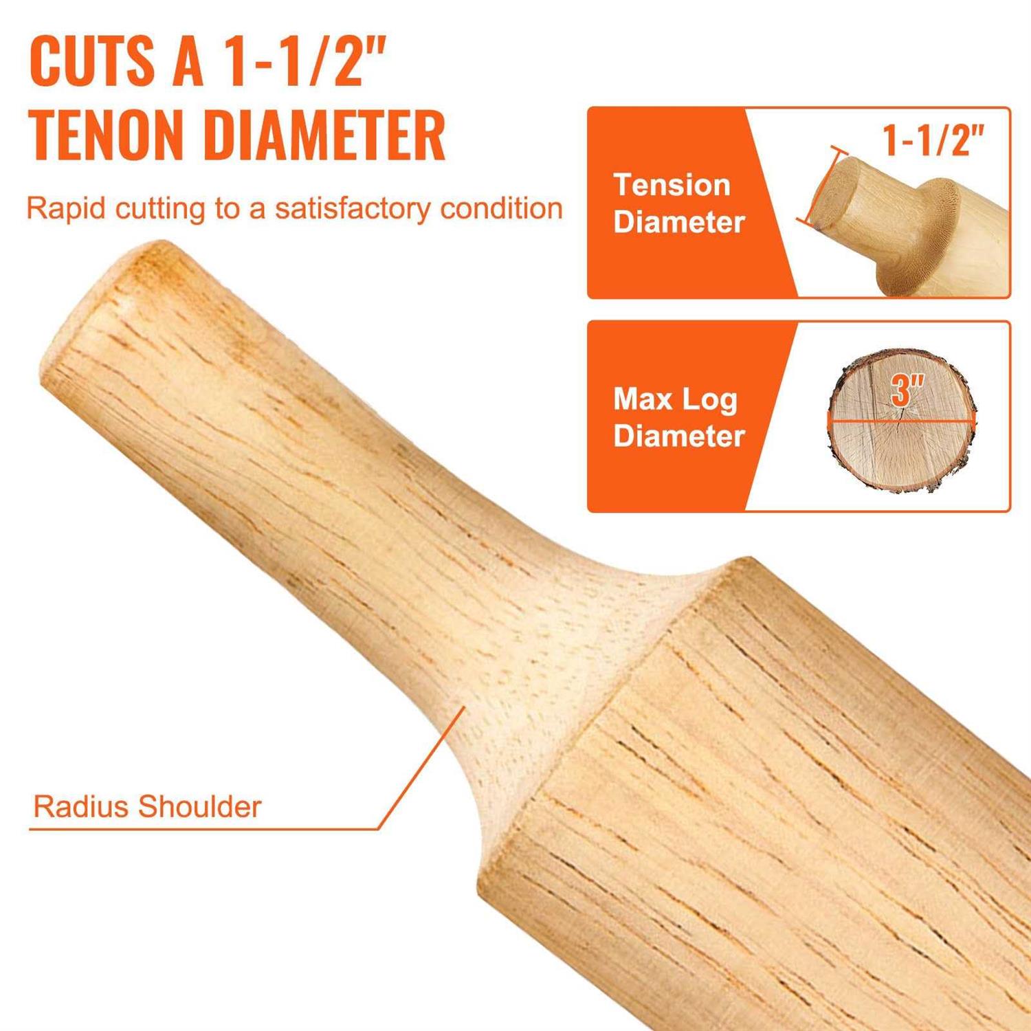 VEVOR Tenon Cutter 1/25.4mm & 1.5 2/50.8mm with Dual Curved Blades & Button Screws Home Master Kit - Image 3