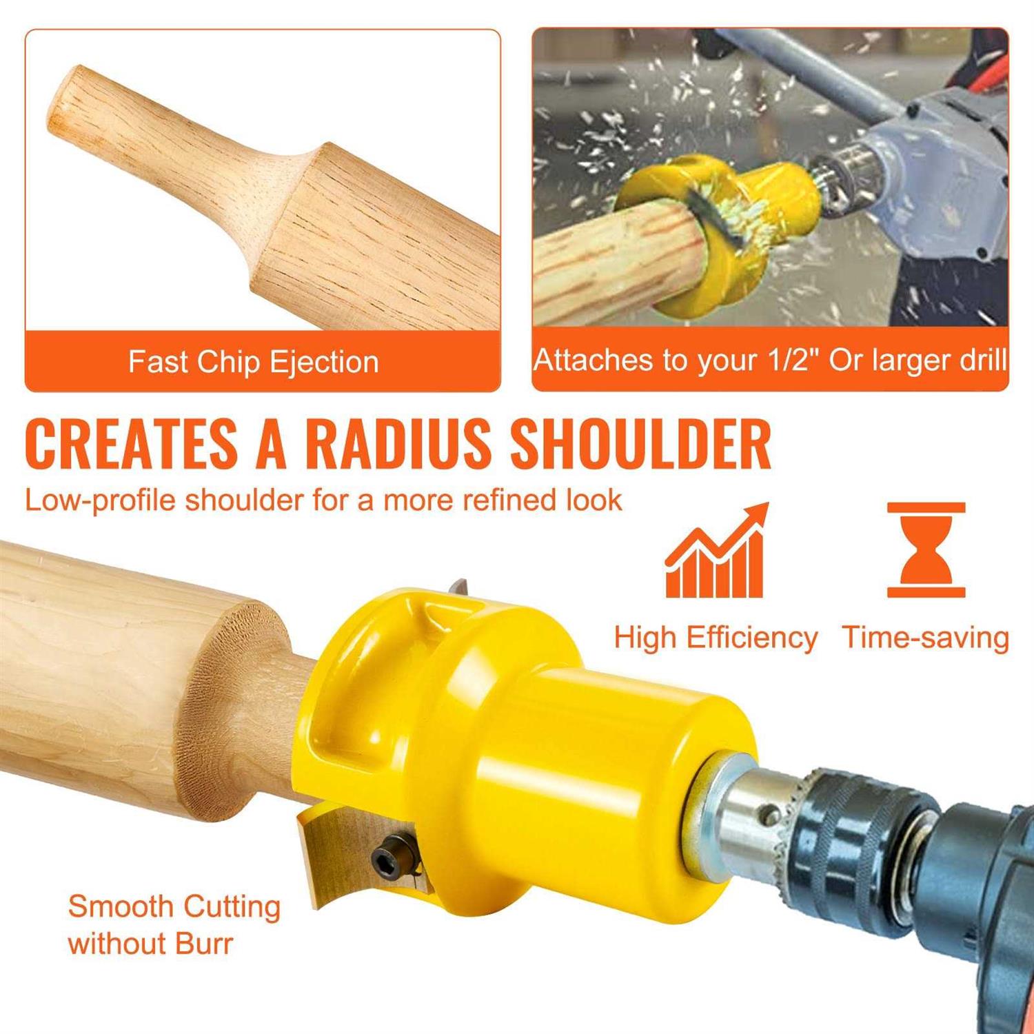VEVOR Tenon Cutter 1/25.4mm & 1.5 2/50.8mm with Dual Curved Blades & Button Screws Home Master Kit - Image 4
