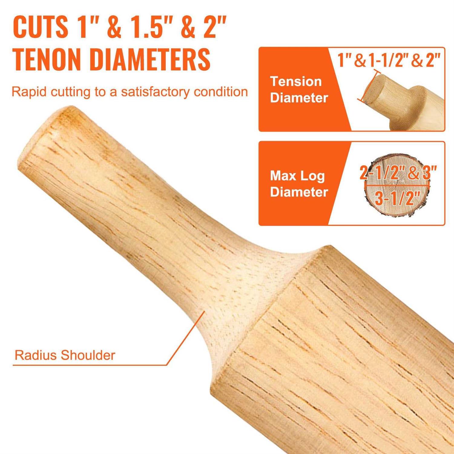 VEVOR Tenon Cutter 1/25.4mm & 1.5 2/50.8mm with Dual Curved Blades & Button Screws Home Master Kit - Image 3