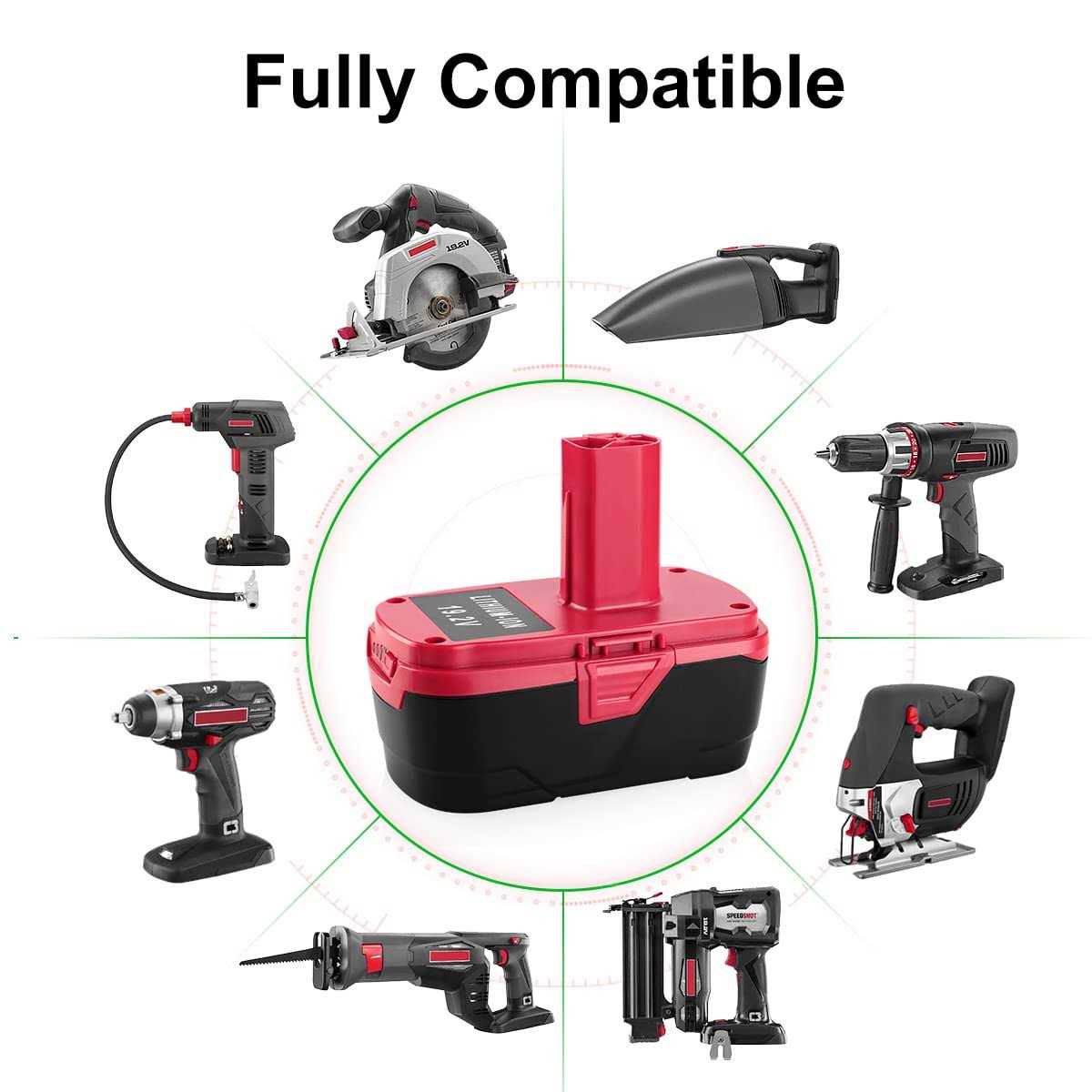 Direct factory 2pack 5.0ah c3 lithium compatible with Craftsman 19.2 volt Battery + Battery charger for xcp 130279005 - Image 4