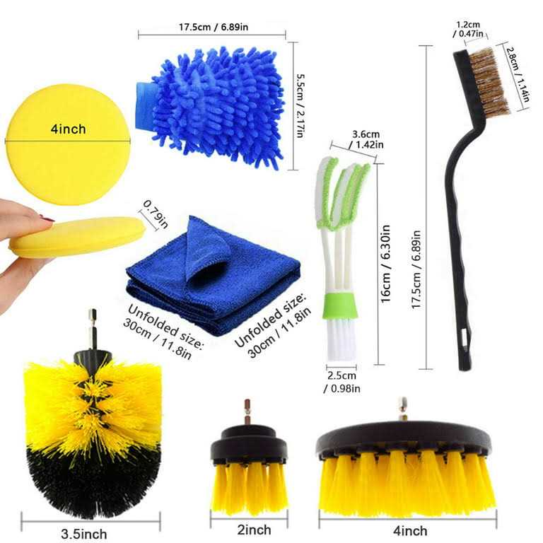 Cacagoo 26 PCS Drill Brush Attachments Car Detailing Brush Kit Automotive Cleaners - Image 5