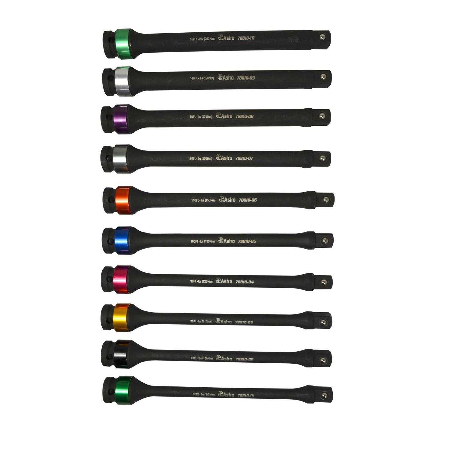 Astro Pneumatic 78810 10 Piece Torque Limiting Extension Set - Image 4