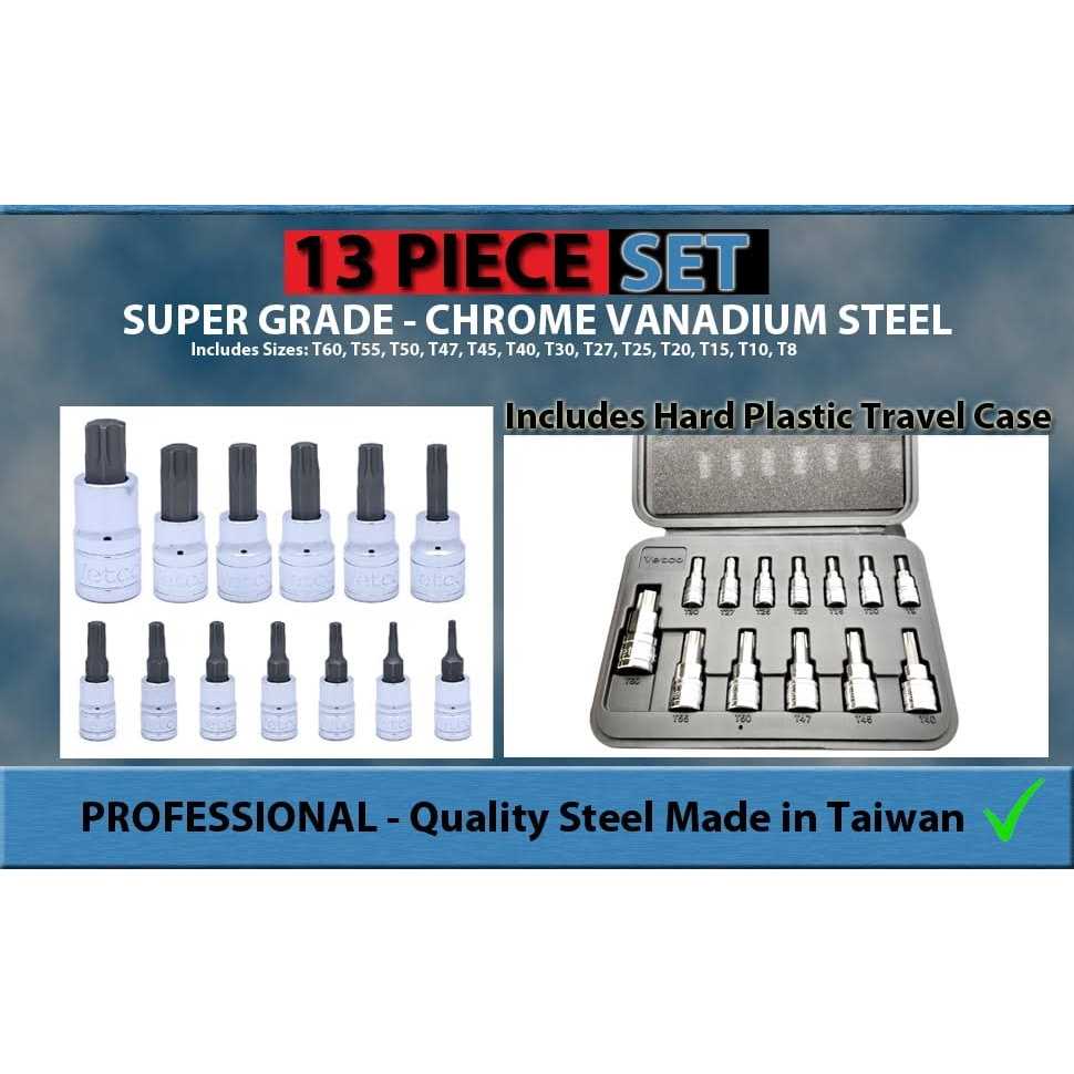 Vetco 13-Piece Torx Bit Socket Set T8-t60 - Image 5