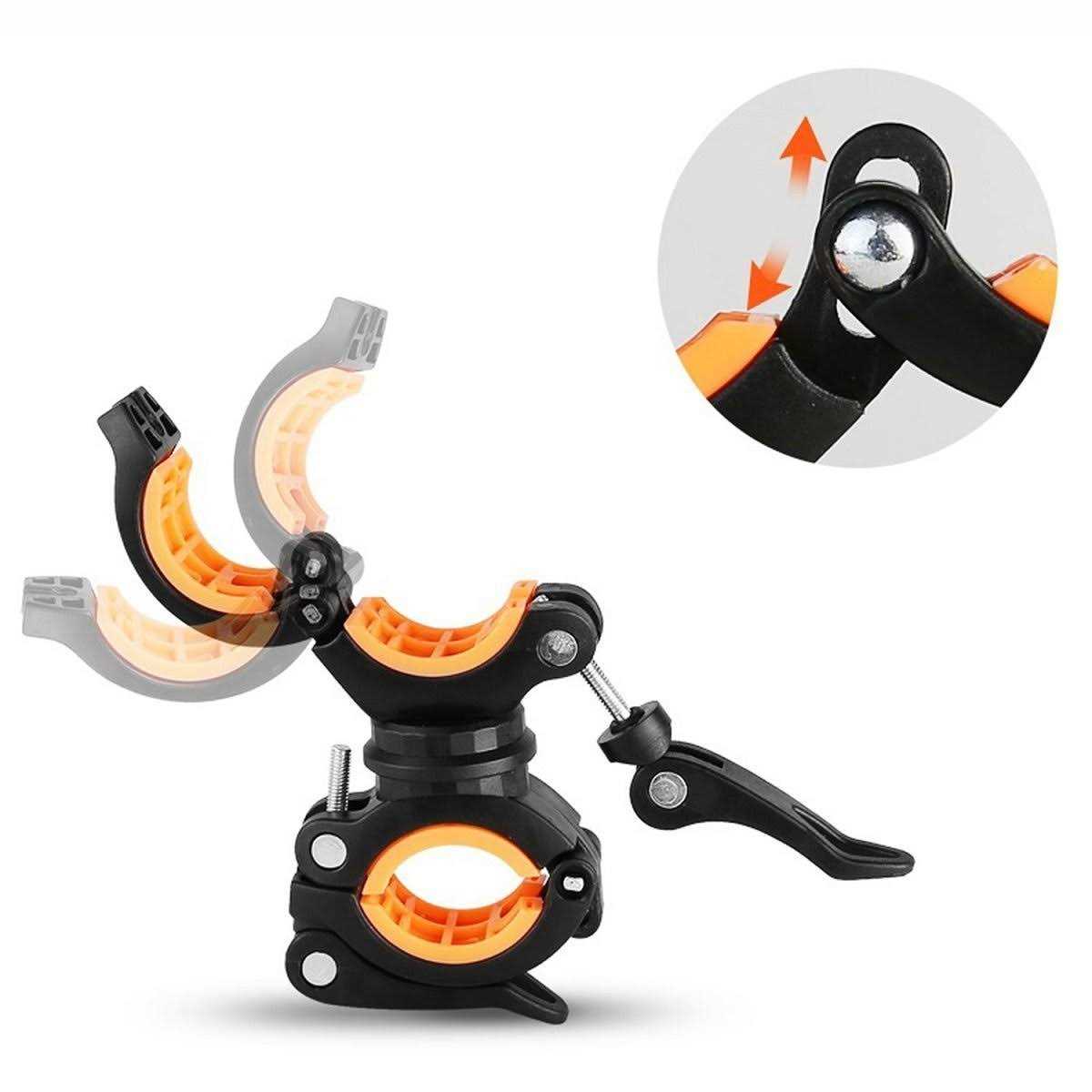 Vonpri Flashlight Holder Mount Bicycle Mounting Bracket Flashlight Holder Torch Clip 360 Rotation - Image 3