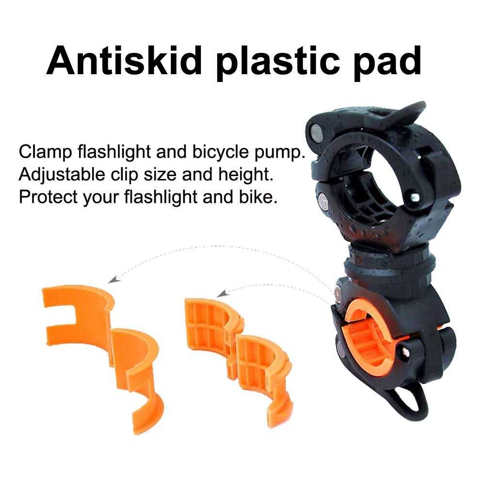 Vonpri Flashlight Holder Mount Bicycle Mounting Bracket Flashlight Holder Torch Clip 360 Rotation - Image 4