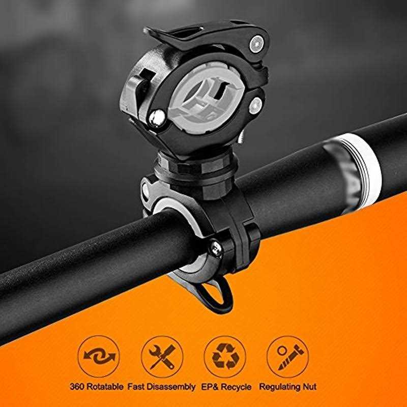 Vonpri Flashlight Holder Mount Bicycle Mounting Bracket Flashlight Holder Torch Clip 360 Rotation - Image 4