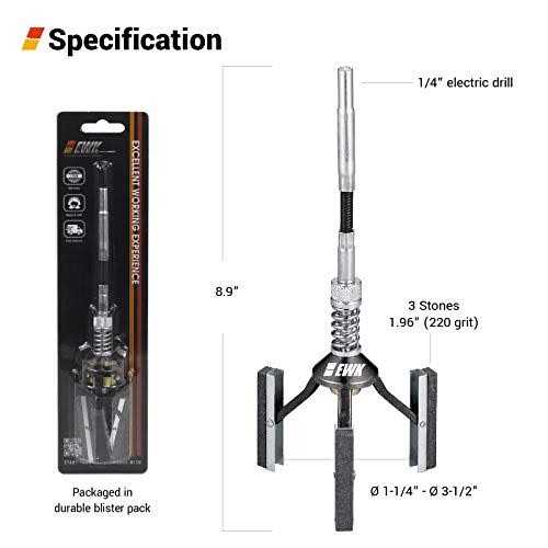 EWK 1-1/4 to 3-1/2 Inch 3 Stones Engine Cylinder Hone Tool Adjustable Cylinder Deglazer Piston Honer 220 Grit - Image 4