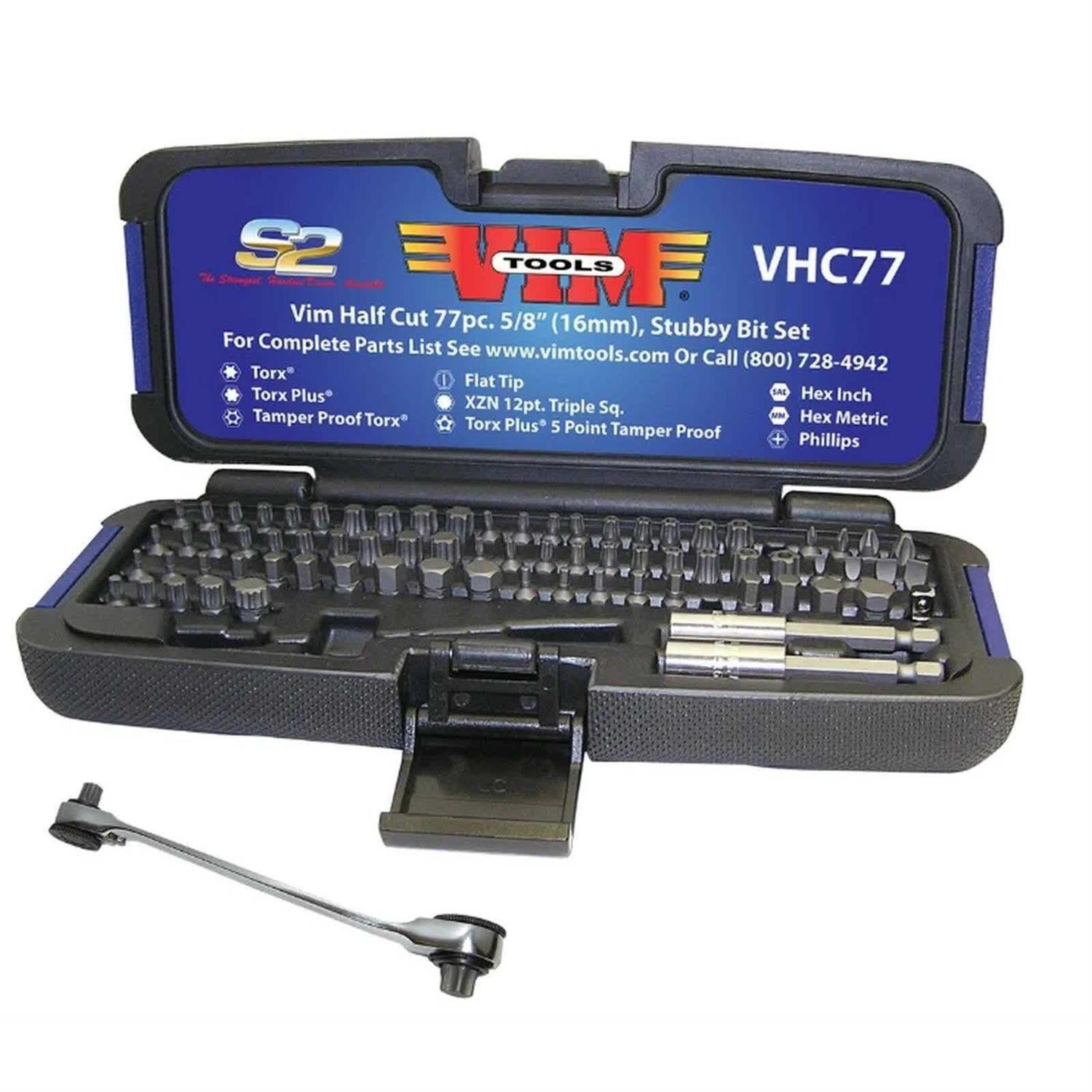 Vim Tools VHC77 77 Piece Half Cut Stubby Bit Set - Image 4