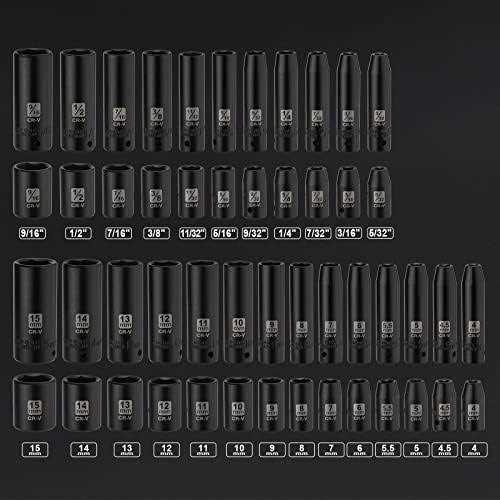 EMENTOL 50PCS 1/4 Drive Deep And Shallow Impact Socket Set - Image 4