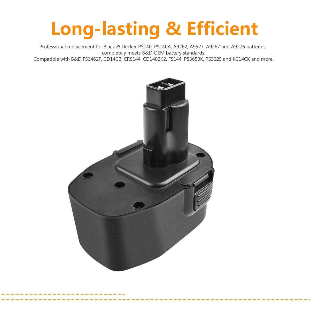 Upgraded 3500mAh 2Pack 14.4V Replacement Battery for Black & Decker Firestorm PS140 14.4 Volt PS3600 FS1462F CRS144 Pod Style Power Tool Battery - Image 5