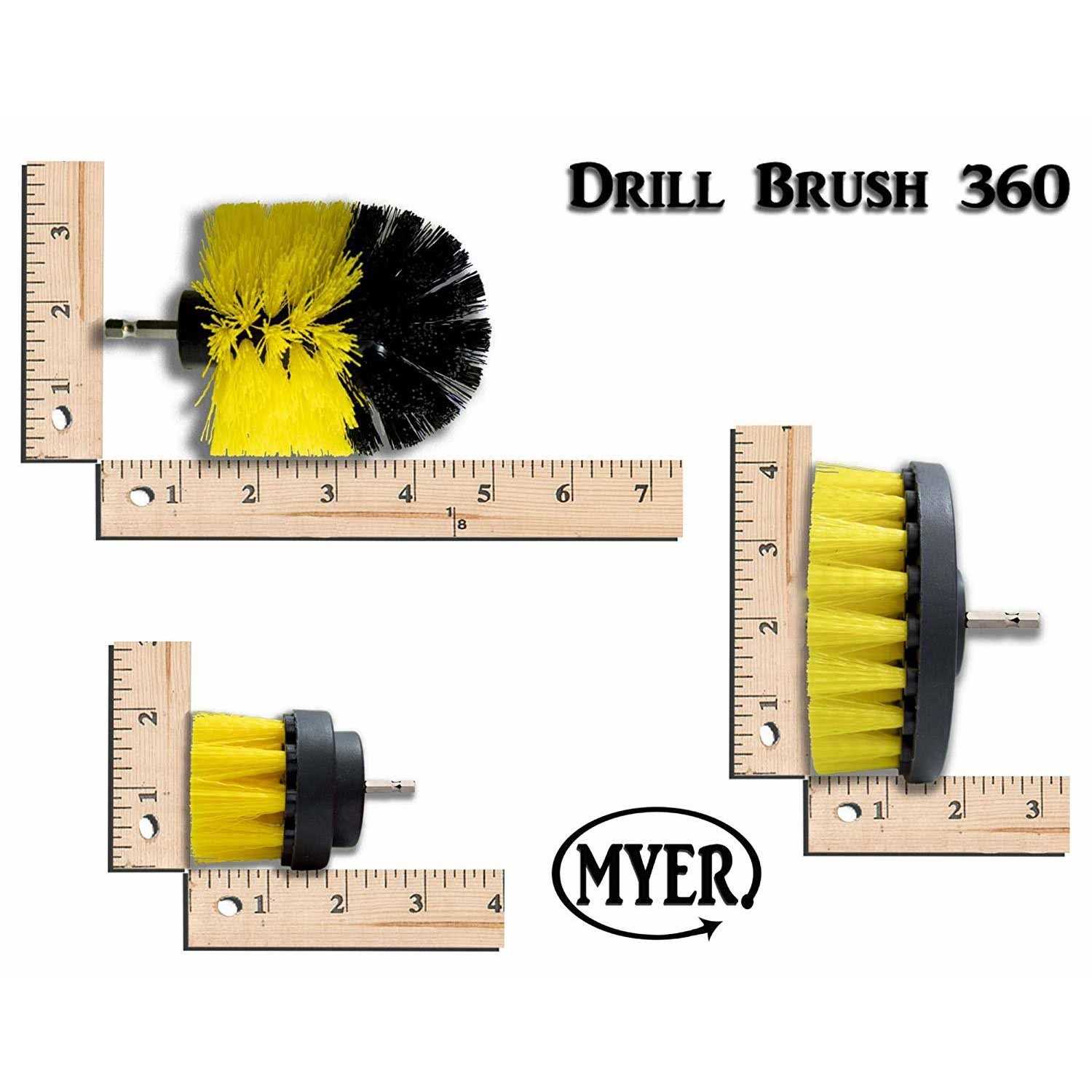 Original Drill Brush 360 Attachments 3 Pack kit All Purpose Cleaner Scrubbing Brushes for Bathroom Surface - Image 5