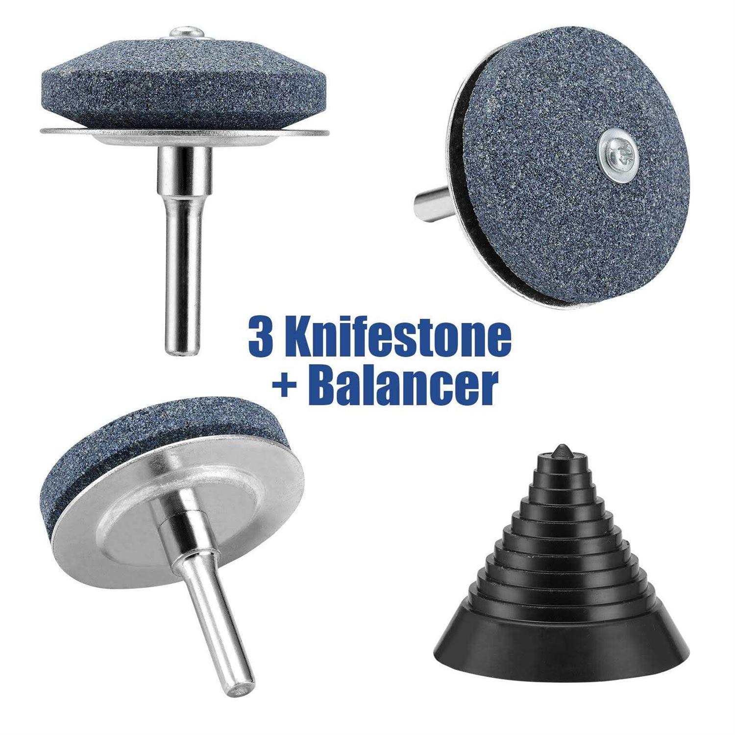 LawnMower Blade Sharpener with Steel Backing 3Pack,Universal Multi-Sharp Rotary Lawn Mower Blade Sharpener and Free Balancer for Any Power Hand - Image 5