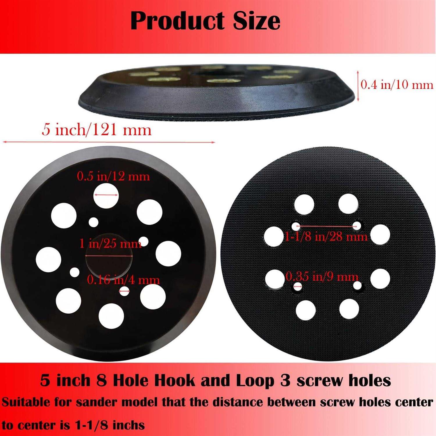 Tockrop 5 Inch 8 Hole Hook and Loop Replacement Sander Pad for Craftsman - Image 3