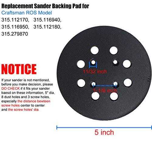 Tockrop 5 Inch 8 Hole Hook and Loop Replacement Sander Pad for Craftsman - Image 4