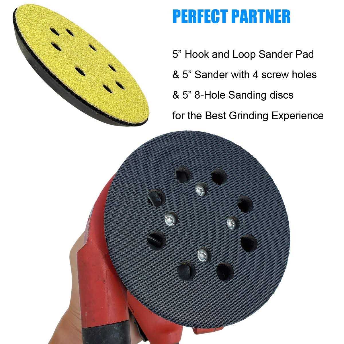 Tockrop 5 Inch 8 Hole Hook and Loop Replacement Sander Pad for Craftsman - Image 5