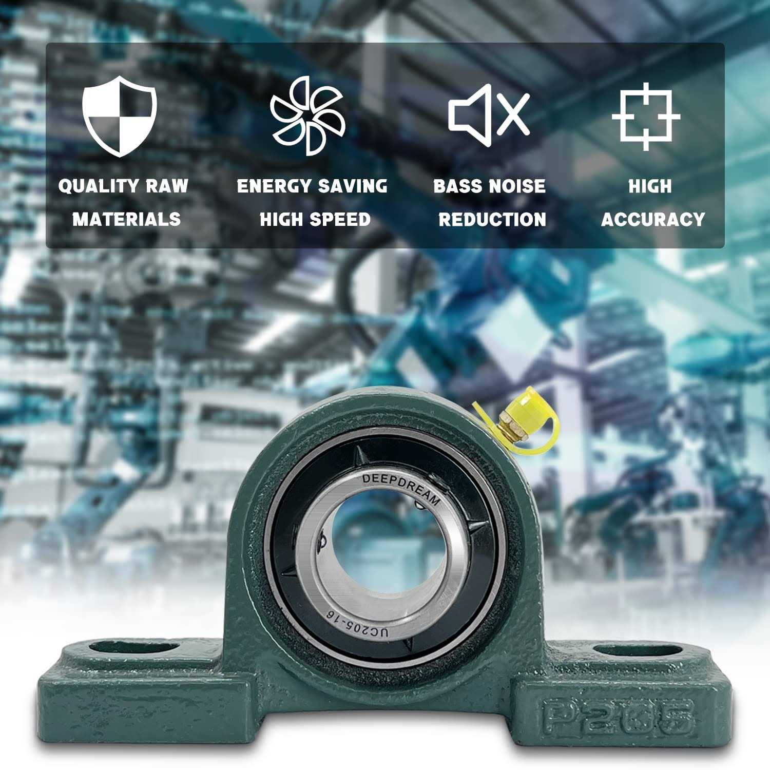 UCP205-16 Pillow Block Bearing 1 inch Shaft Pack of 2 Mounted Bearings p205 Bearings Cast Iron Bearings with 1 Bore - Image 5